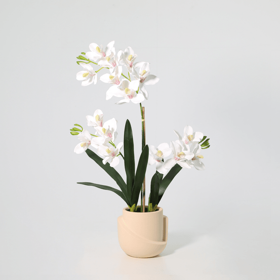 Orchidée phalaenopsis pot plante artificielle - h71 cm - ø17 cm