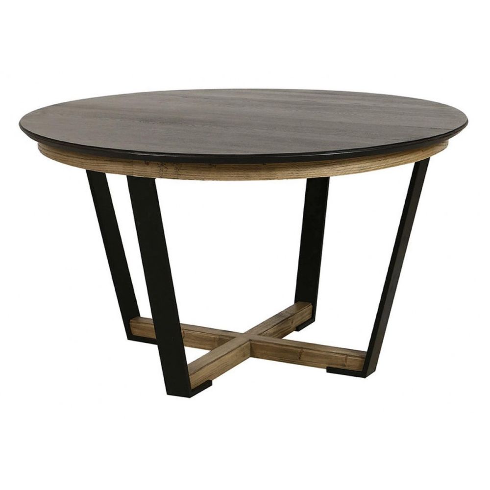 Table ronde 2 allonges bois noir - lazare interior's