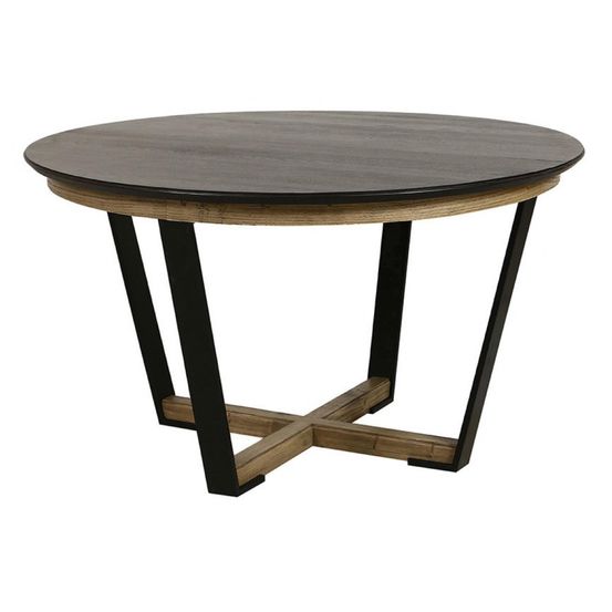 Table ronde 2 allonges bois noir - lazare interior's