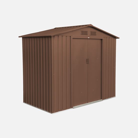 Abri de jardin en métal - houtland, 2,71 m² - cabane à outils avec double portes coulissantes, kit de fixation sol inclus, l 213 x p