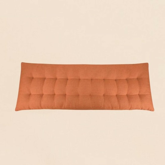 Coussin banc effet lin déperlant & anti-uv terracotta 120x40cm