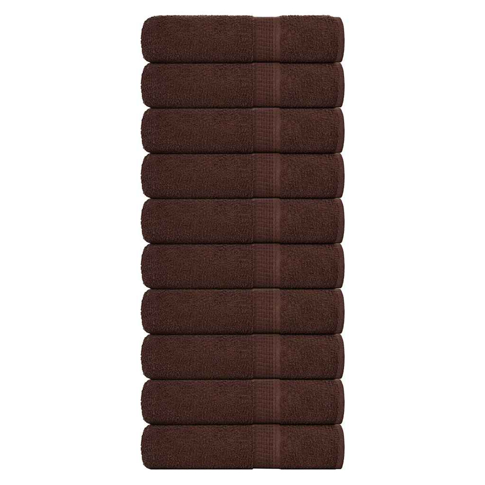 Serviettes de douche frogn 10pcs marron 70x140 cm 360 g/m²