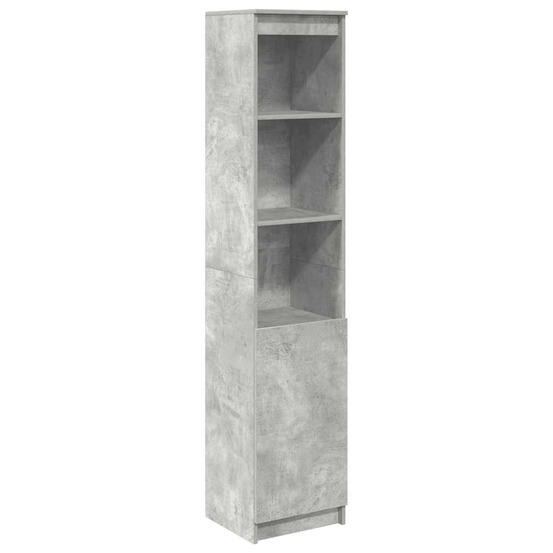 Buffet haut gris béton 37,5x35x180 cm bois d'ingénierie