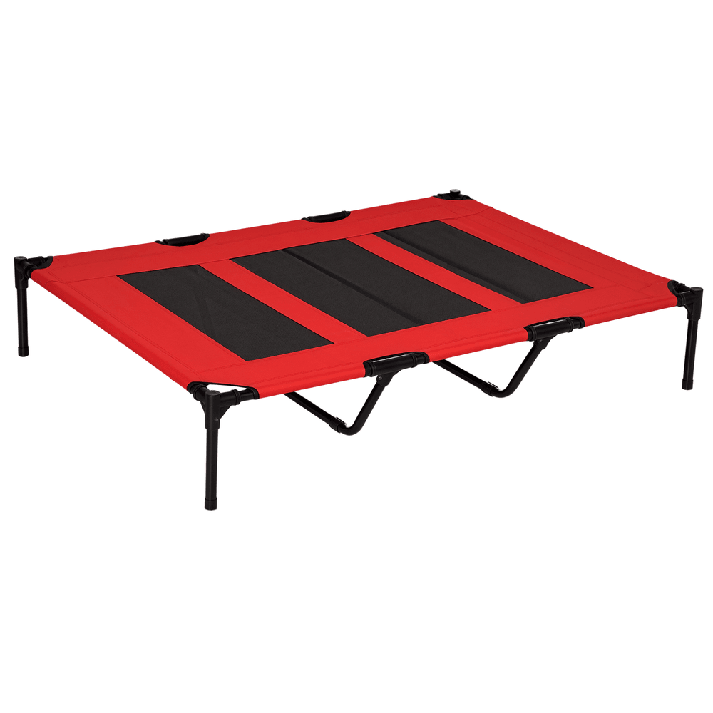 Lit rafraîchissant surélevé métal pour très grand chien couchage xxl anti-humidité 122cm rouge - comfortxl outdoor living
