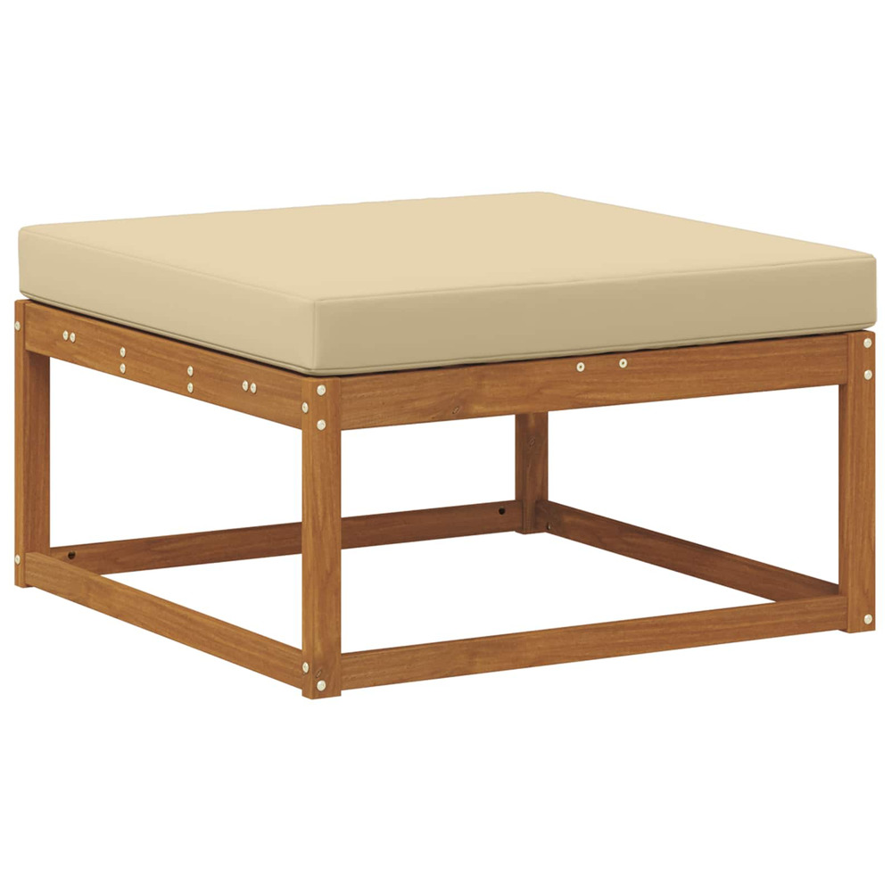 Pouf d'extérieur bois d'acacia massif naturel