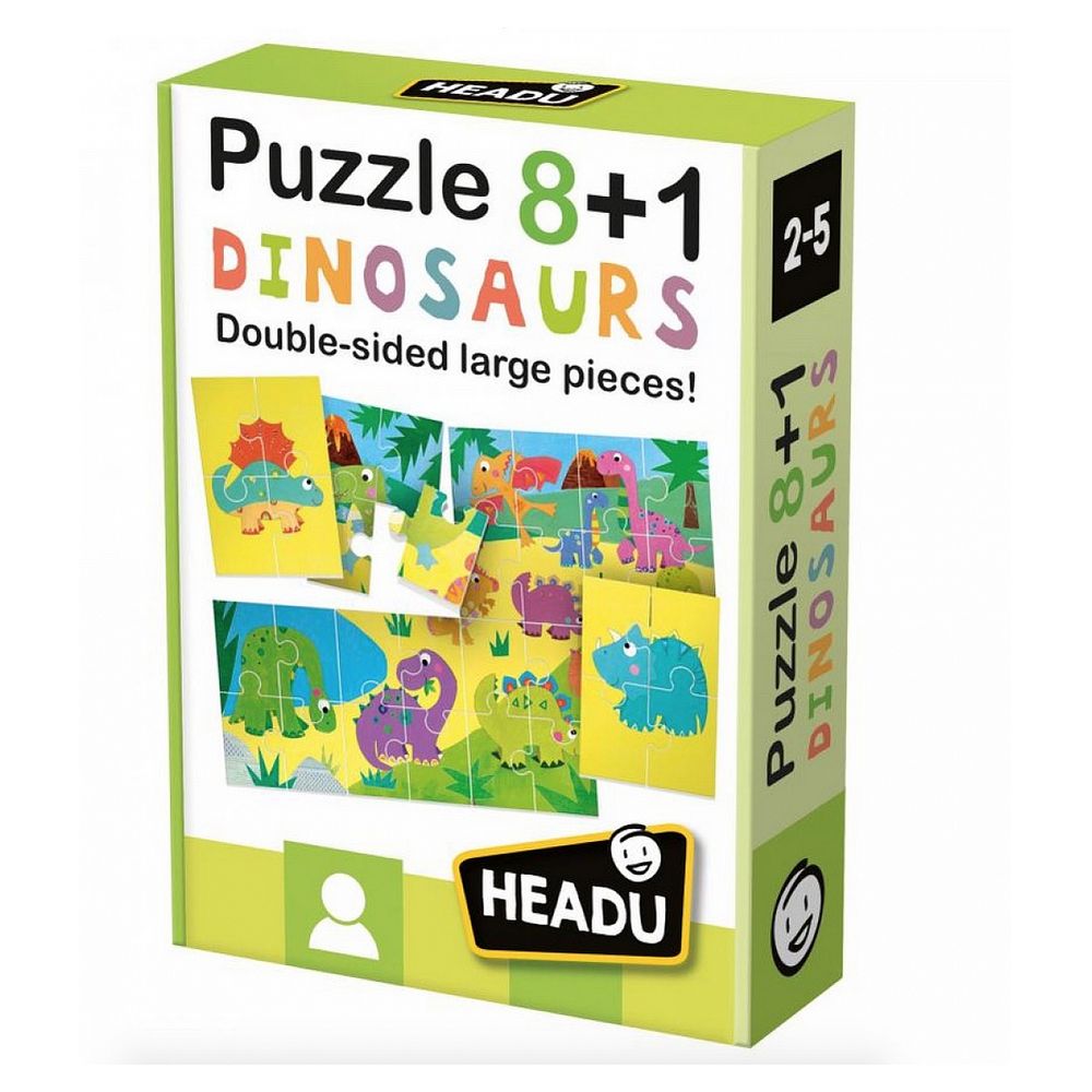 Puzzle recto verso 8+1 dinosaures