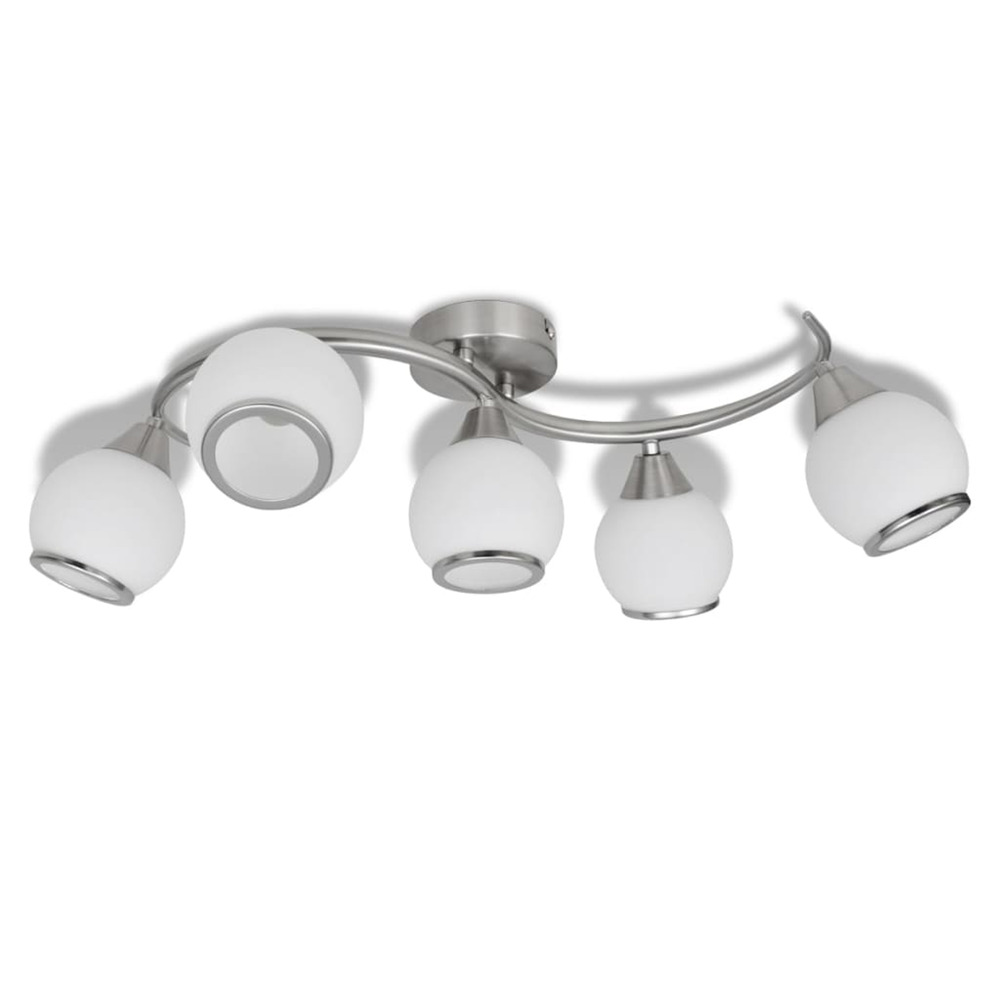 Plafonnier avec abat-jour en verre sur rail ondulé