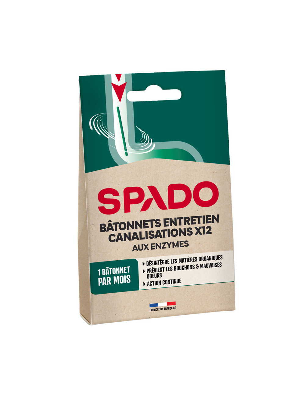 Bâtonnets entretien des canalisations aux enzymes x12 - spado
