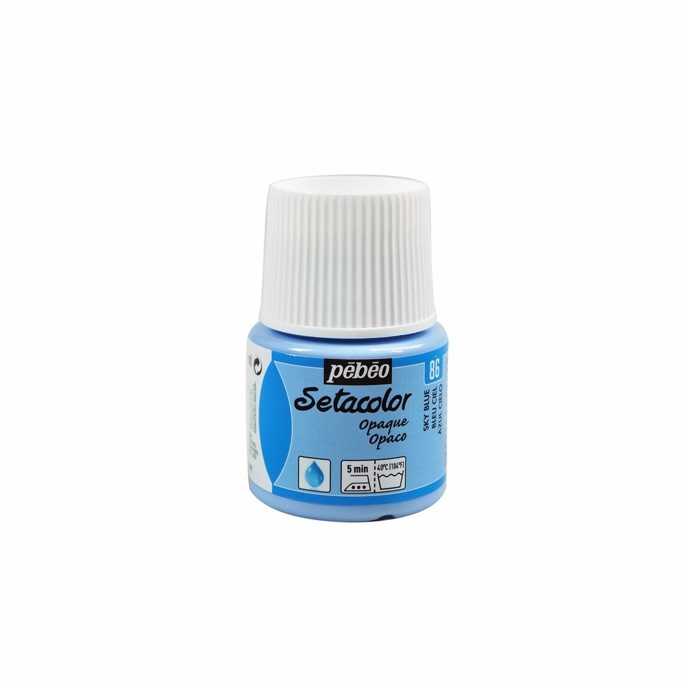 Peinture textile setacolor opaque - bleu ciel - 45 ml