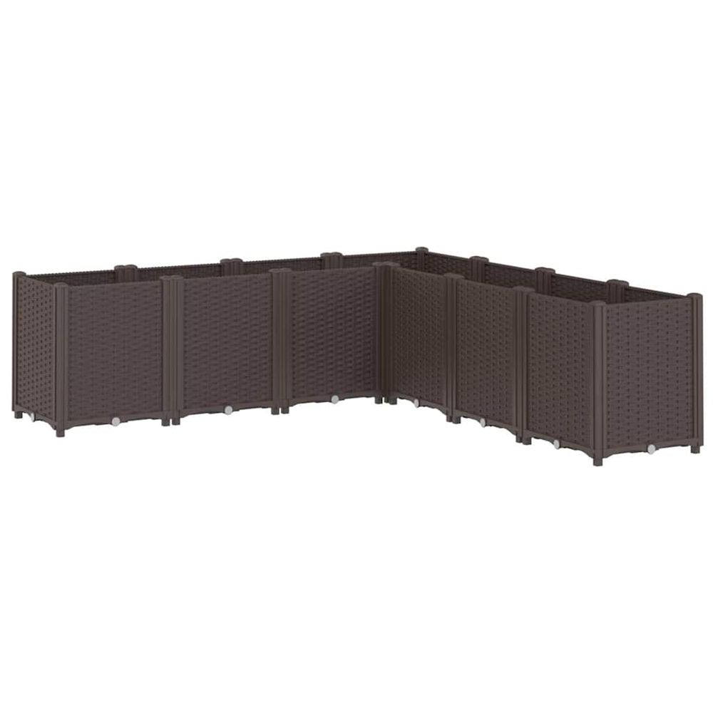 Jardinière d'extérieur marron 160x160x53 cm polypropylène