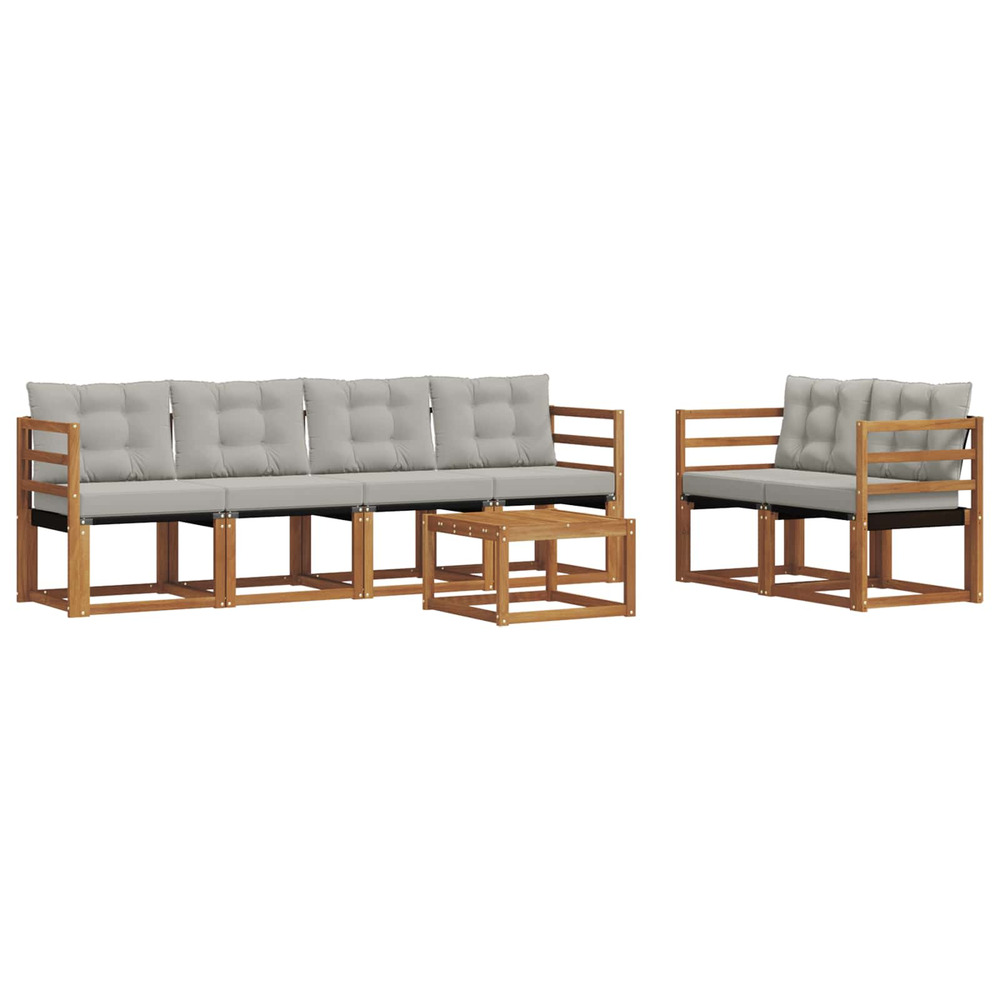 Ensemble de canapés d'extérieur 7 pcs gris naturel et clair