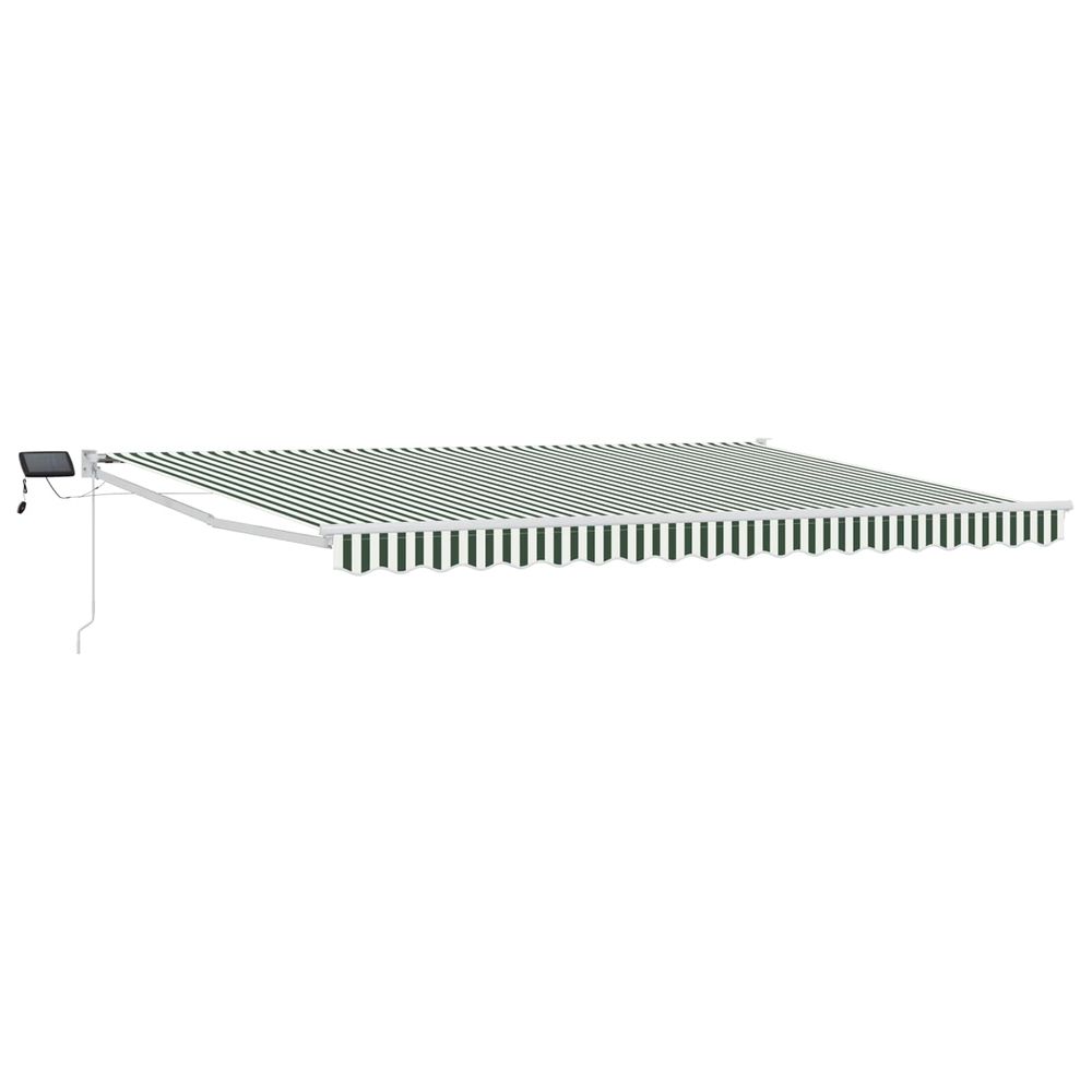 Store rétractable manuel avec leds vert et blanc 4,5 × 3 m