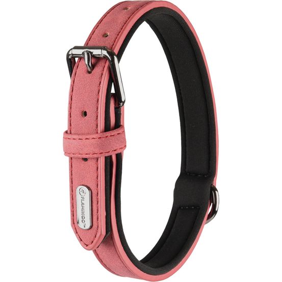 Collier taille s 24-30 cm en simili cuir et néoprène delu, couleur rouge p