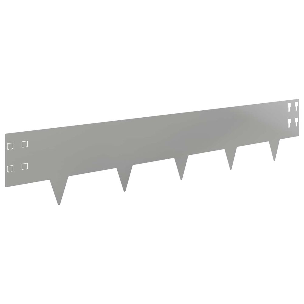 Bordure de pelouse 30 pc 100 x 20 cm acier argenté