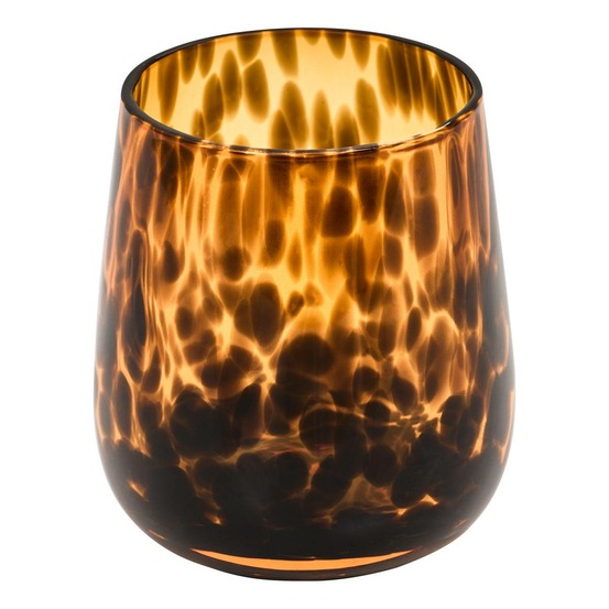 5five - porte-brosse à dents en verre dotty flammes marron