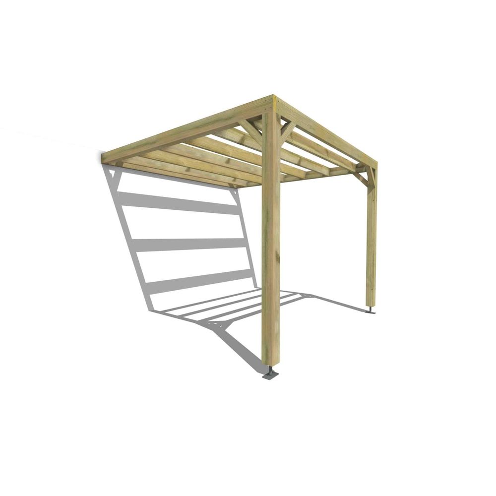 Pergola bois • 3m x 3m • adossée • sens largeur • livraison comprise