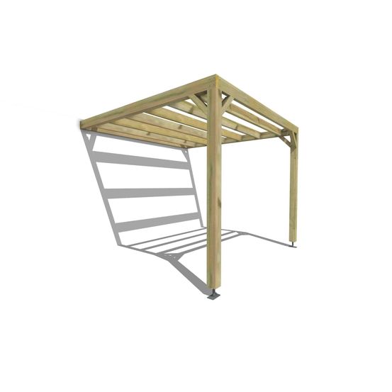 Pergola bois • 3m x 3m • adossée • sens largeur • livraison comprise