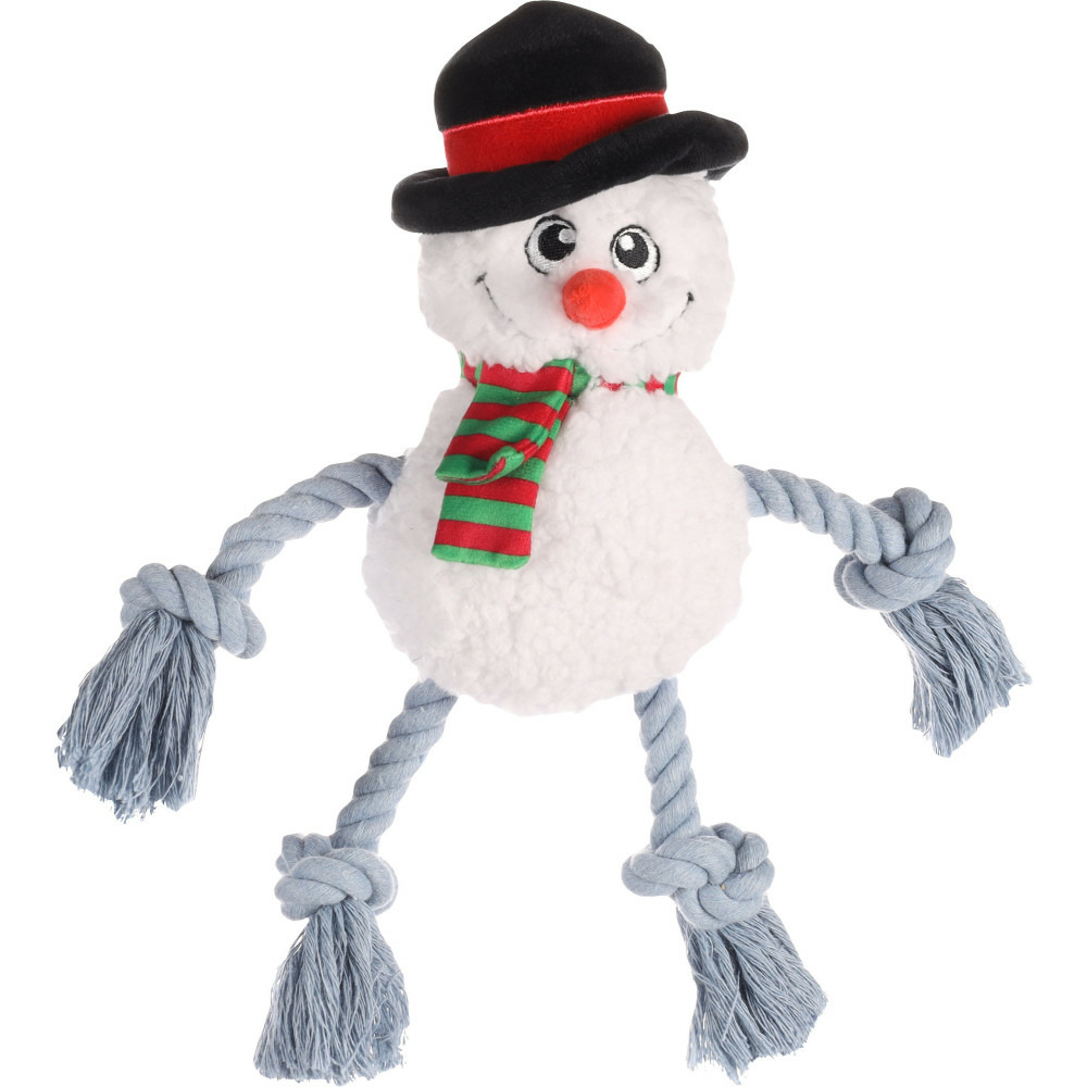 Bonhomme de neige blanc xima jouet noël pour chien
