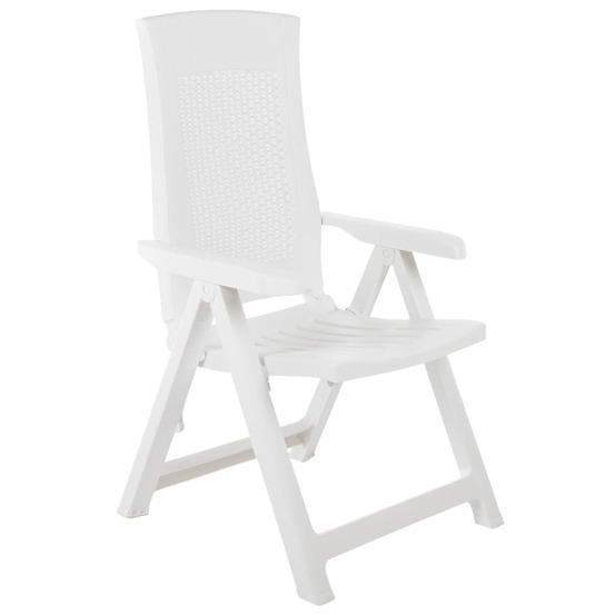 Chaises inclinables de jardin lot de 2 plastique blanc