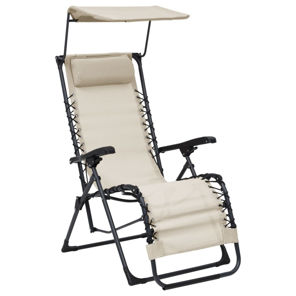 Chaise pliable de terrasse textilène crème