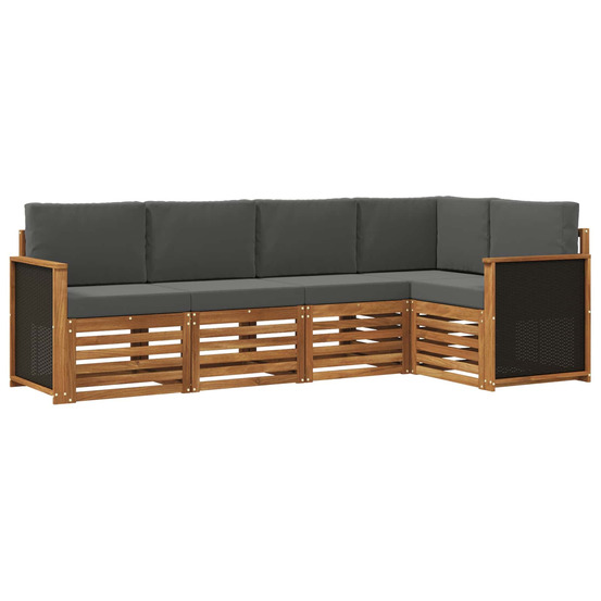 Ensemble de canapé d'angle 4 pcs naturel et anthracite