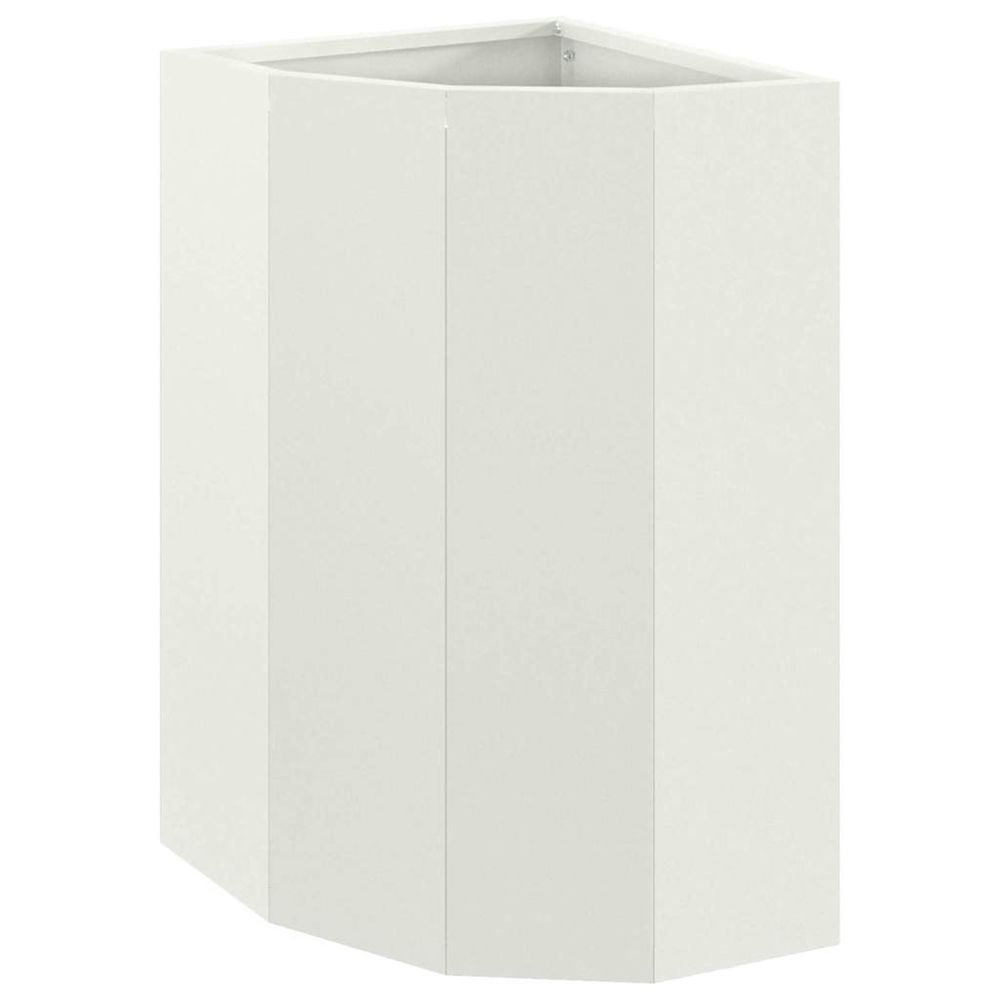 Jardinière d'extérieur d'angle blanc 30 x 30 x 50 cm acier