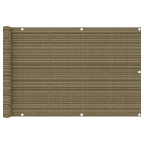 Écran de balcon taupe 90x500 cm pehd