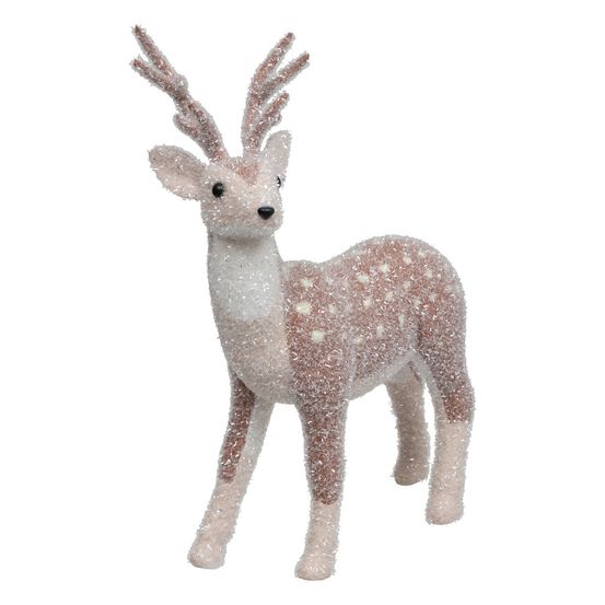 Déco noël renne aspect givré l 41 x h 57 cm