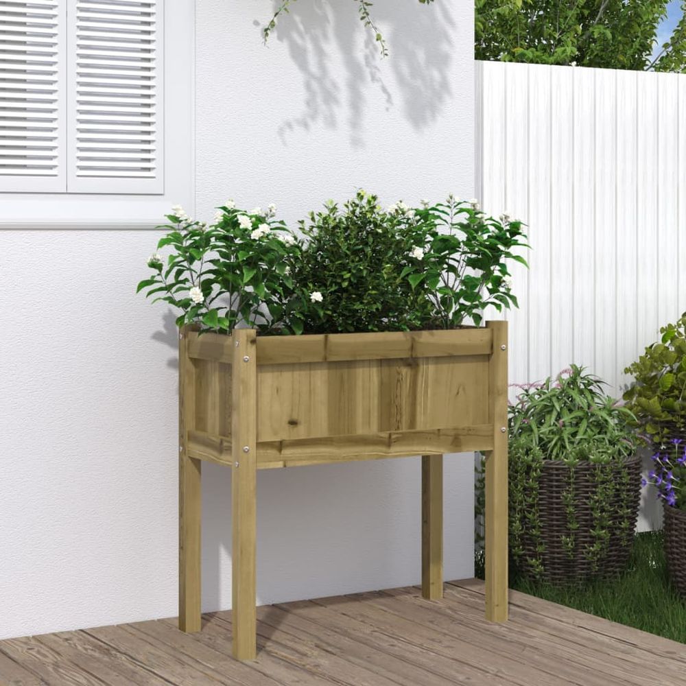 Jardinière haute en pin traité 70x31x70 cm pour jardin potager et balcon
