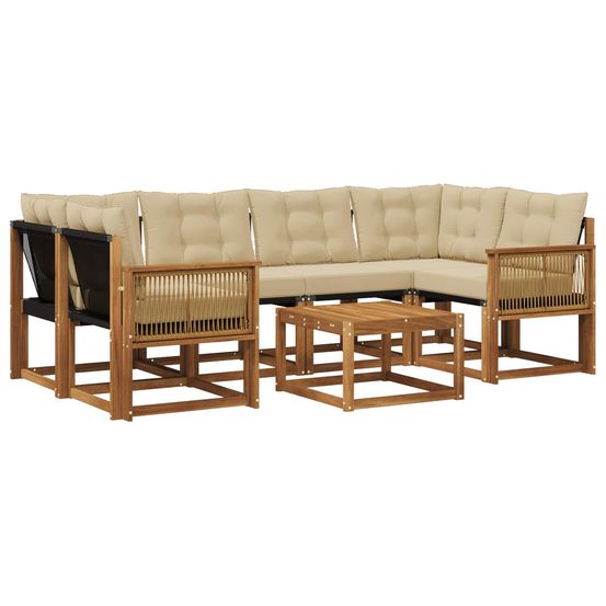 Ensemble de canapés d'extérieur 7 pc naturel et beige