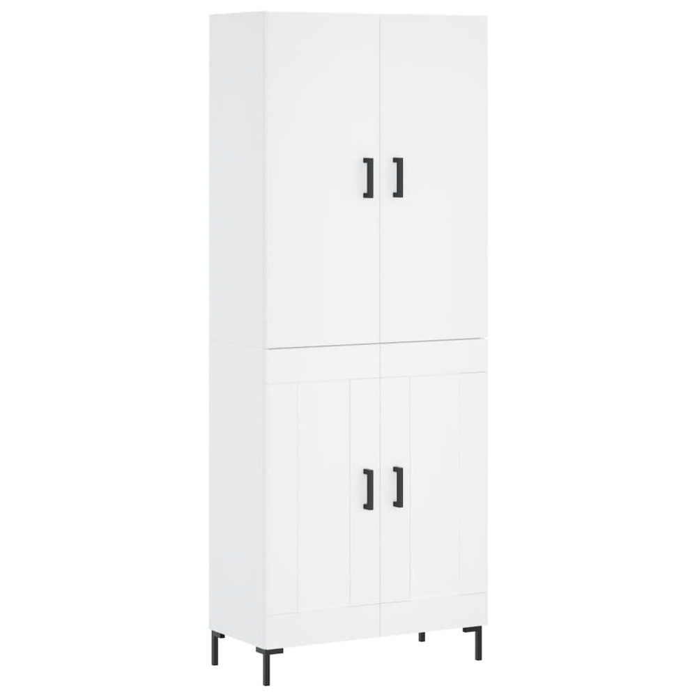 Buffet bahut commode armoire meuble de rangement organisateur cuisine salle de séjour salon haut 69,5 x 34 x 180 cm bois d'in