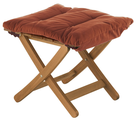 Repose pieds -Matty soft - en hêtre et oléfine Orange L.46hl.51xH.42.5cm