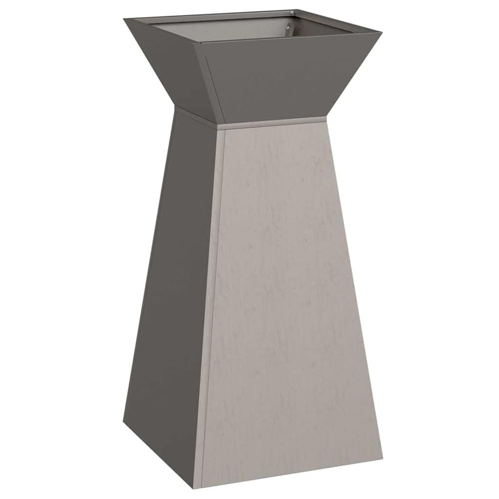 Jardinière d'extérieur à pilier rouillé 35 x 35 x 73 cm acier patiné