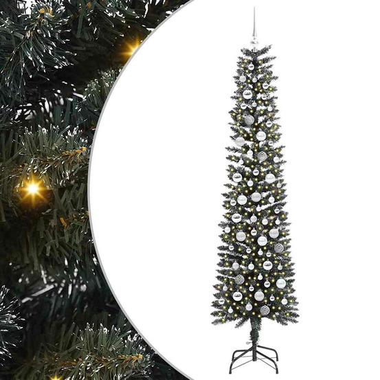 Sapin de noël artificiel vert 210 cm pvc, plastique et acier