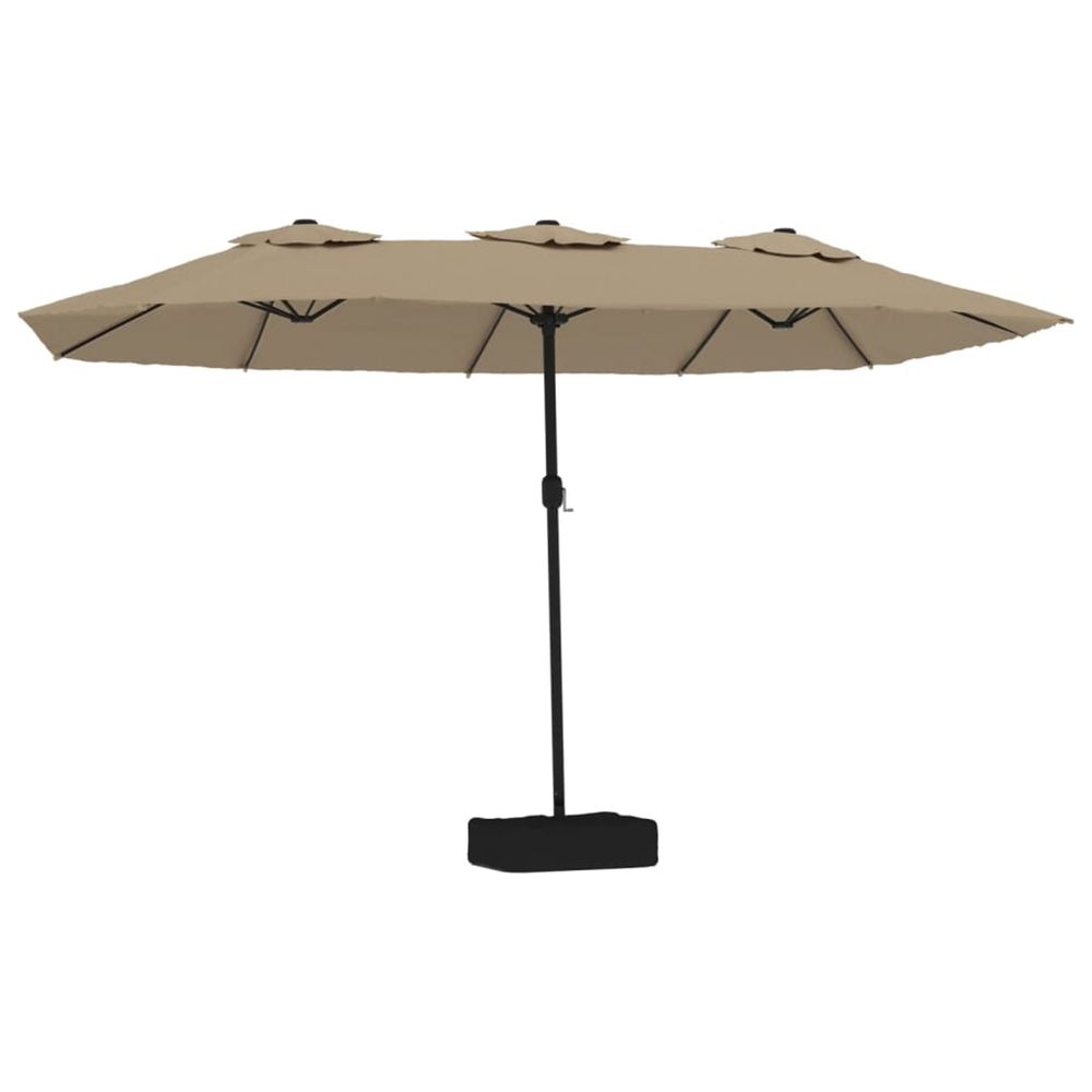 Parasol de jardin à double tête avec led taupe 449x265 cm