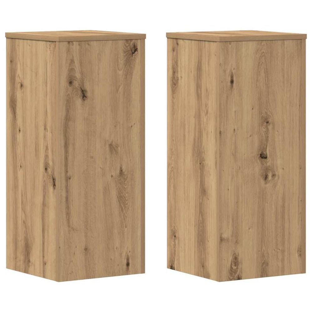 Supports pour plantes 2 pcs chêne artisanal bois d'ingénierie