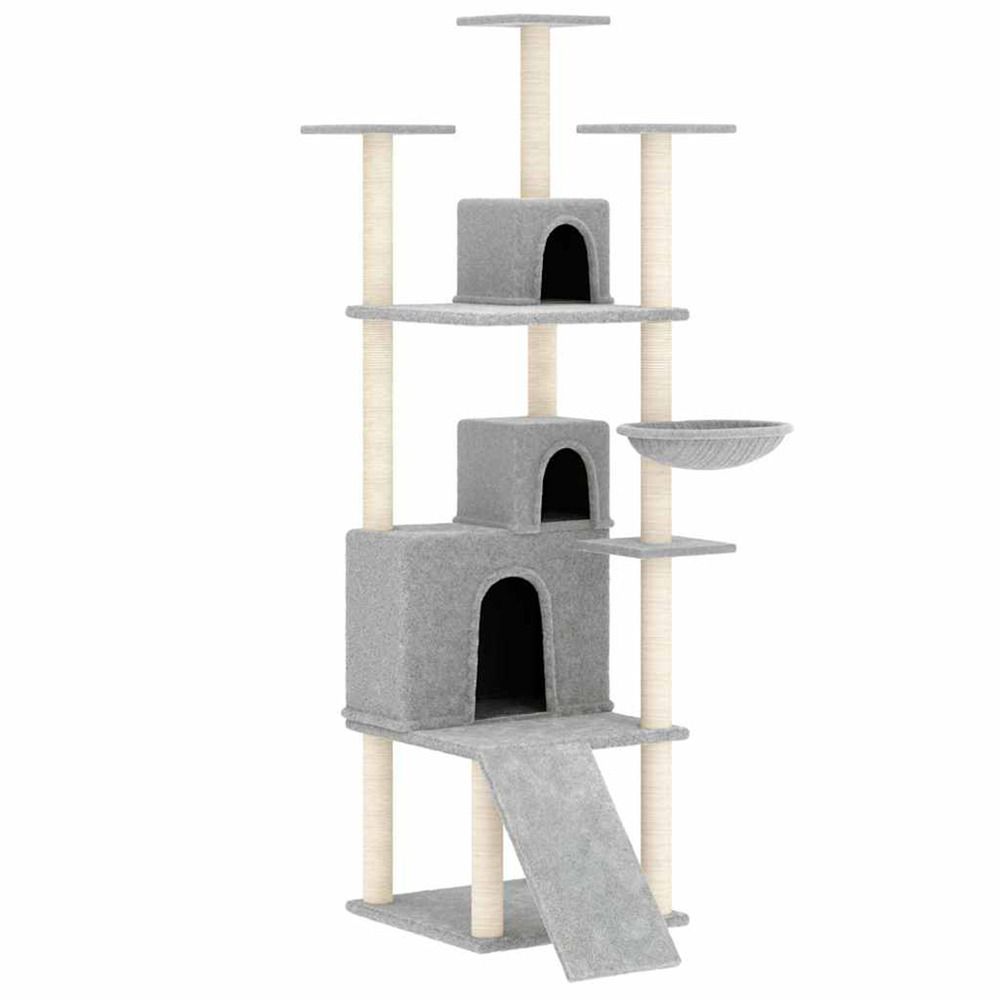 Arbre à chat avec griffoirs en sisal gris clair 175 cm