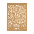 Carte en liège - woody map natural paris / 90 x 60 cm / blanc / sans cadre