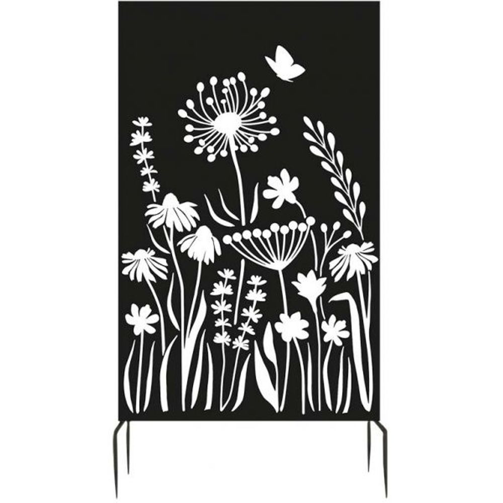 Brise vue treillis en fer motif floral