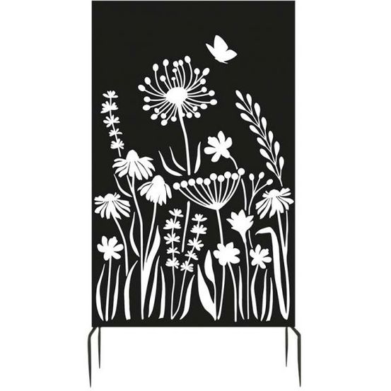 Brise vue treillis en fer motif floral