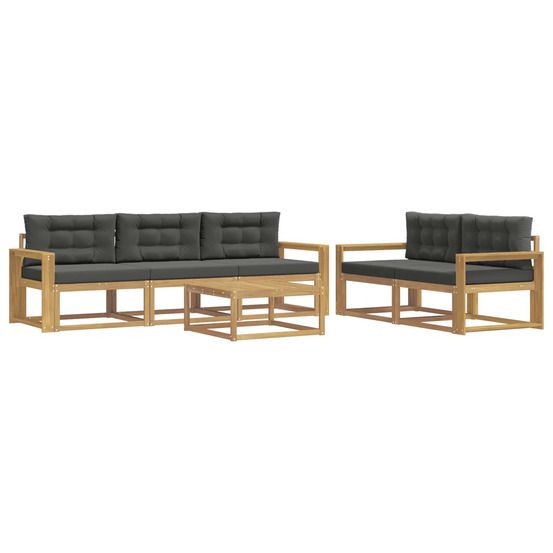 Ensemble de canapés d'extérieur 6 pc blanc et anthracite