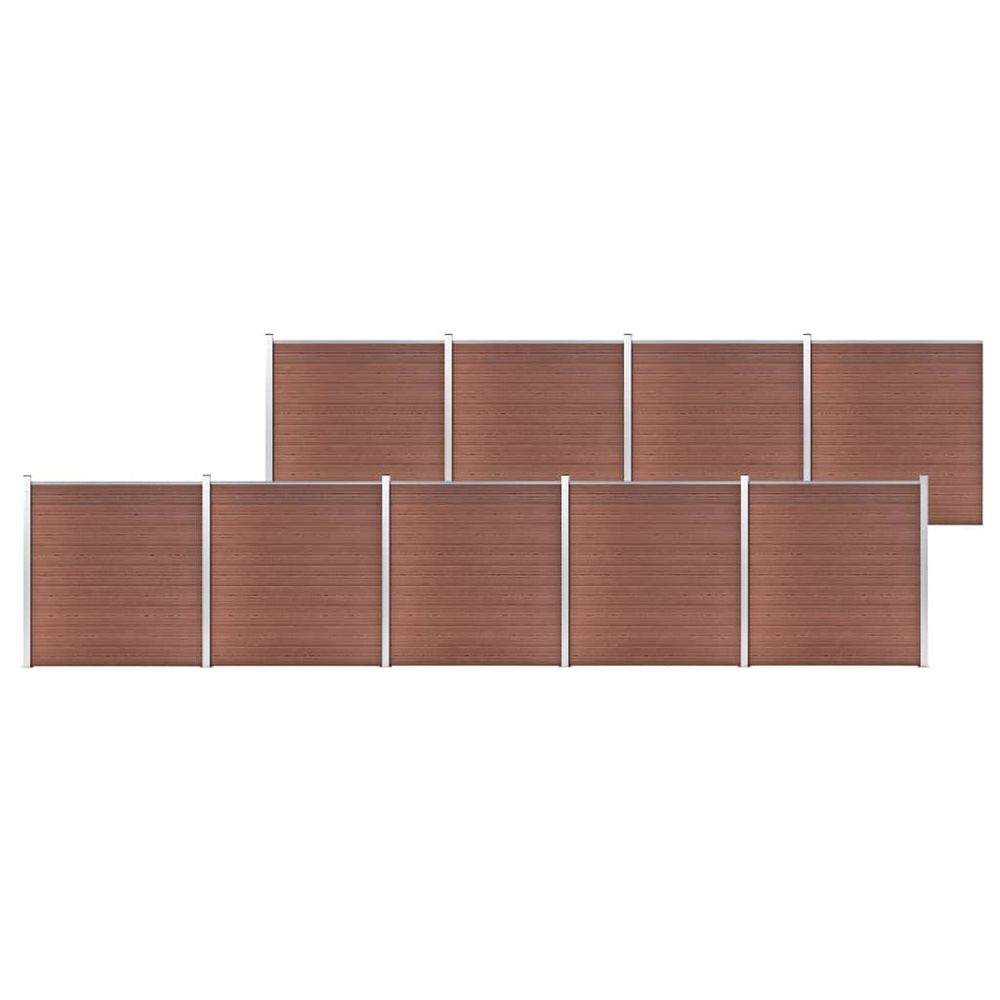 Clôture de jardin wpc 1564x186 cm marron