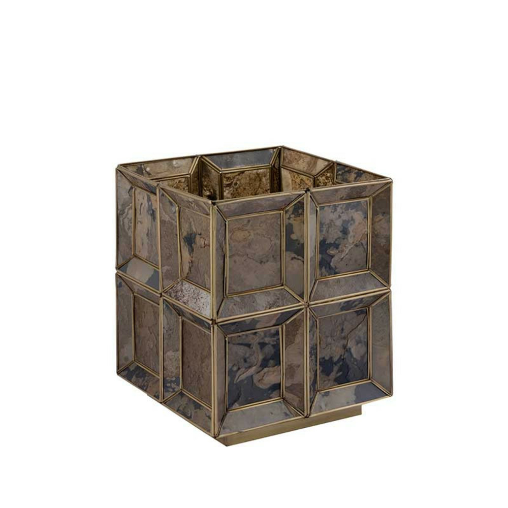 Lampe à poser placage antique basse 24x24x30cm