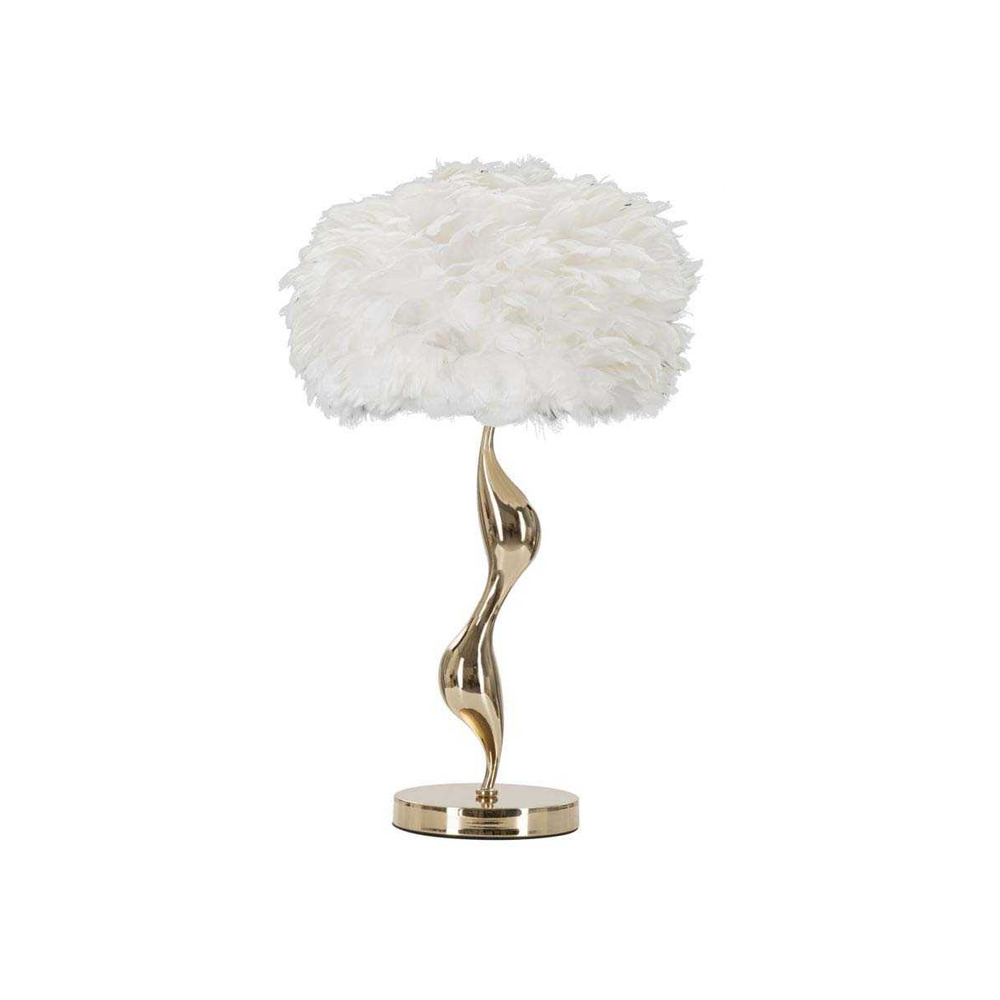 Lampe à poser en métal abat-jour plumes slim 40 x 63 cm