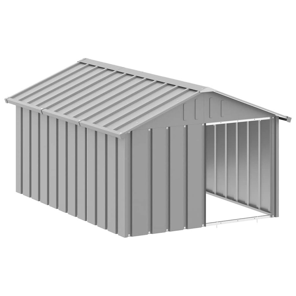 Niche pour chien extérieure xxl acier galvanisé gris 116,5x153x81,5cm