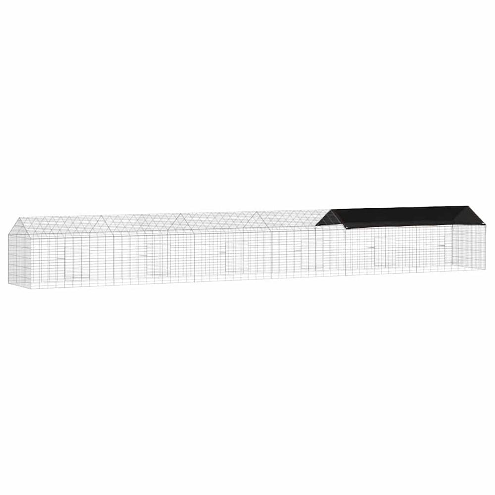 Cage pour lapins argent 600 x 78 x 78 cm acier galvanisé