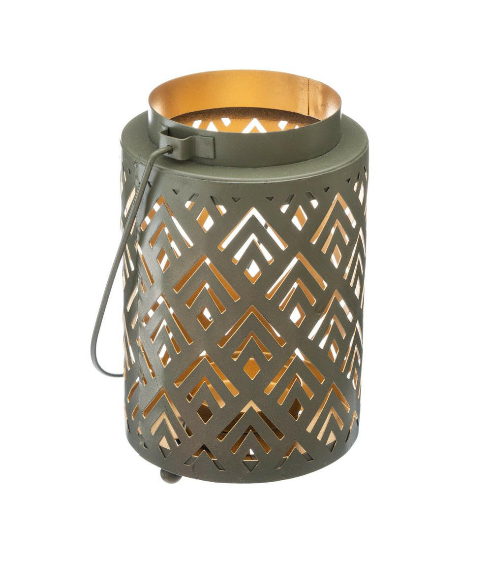 Lanterne design en métal h 13.5 cm