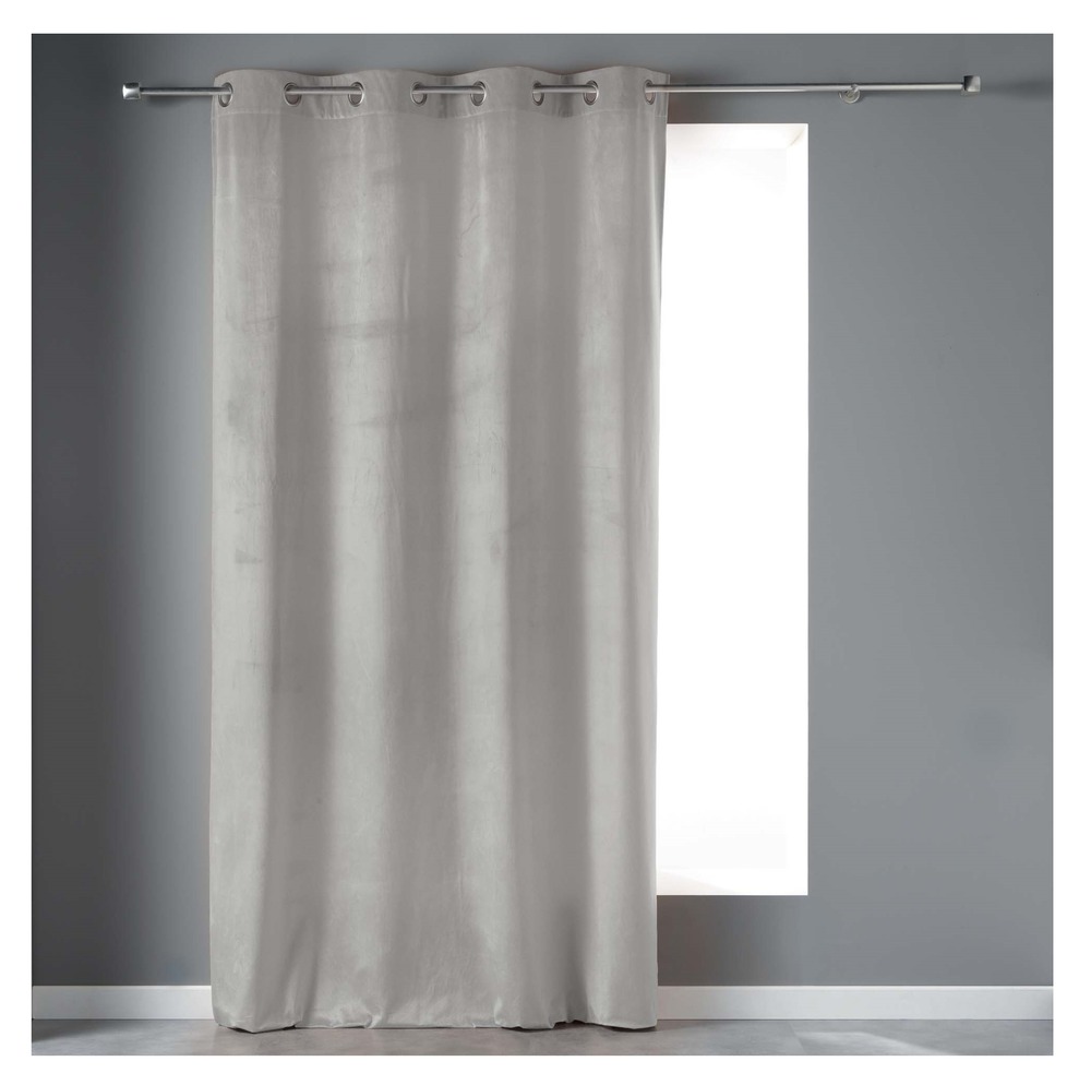 Rideau a oeillets velours 140 x 240 cm velvetina gris