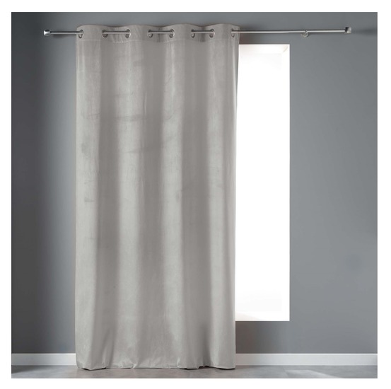 Rideau a oeillets velours 140 x 240 cm velvetina gris