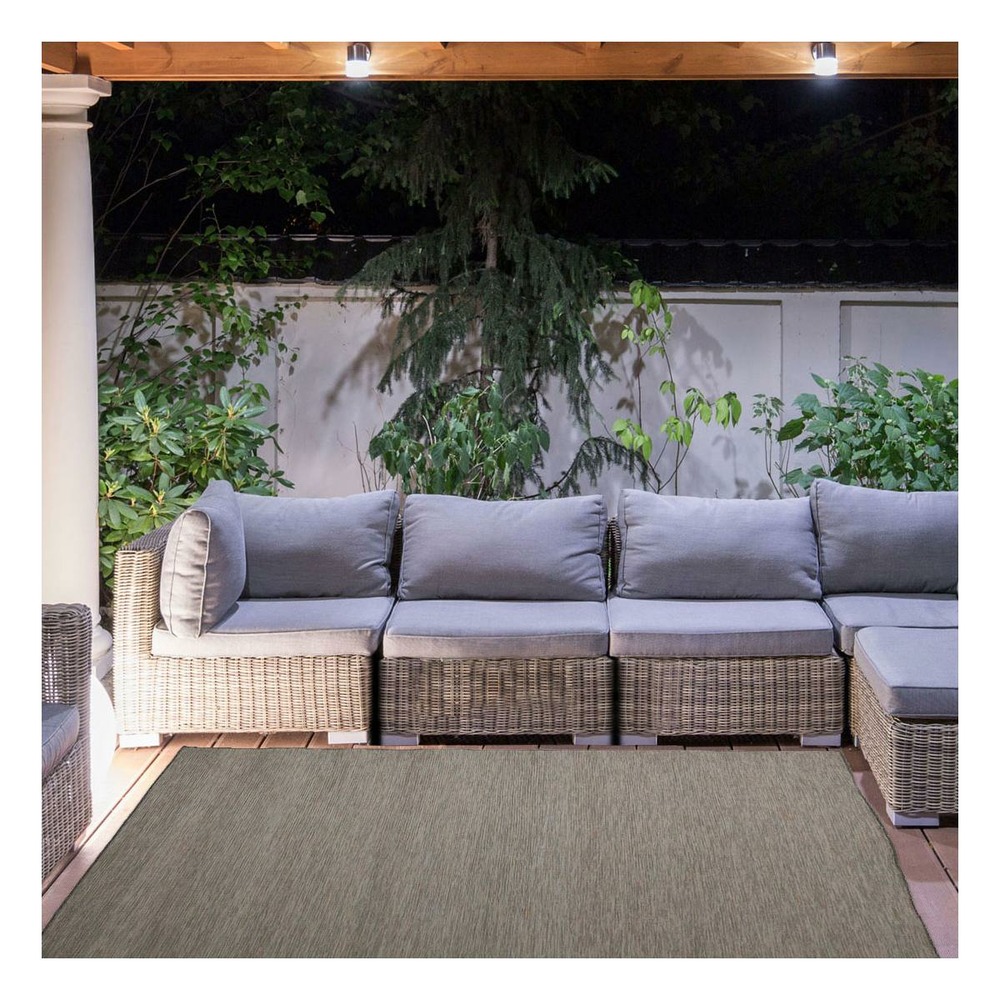 Tapis extérieur 67x180 tissé kilim marron sundance